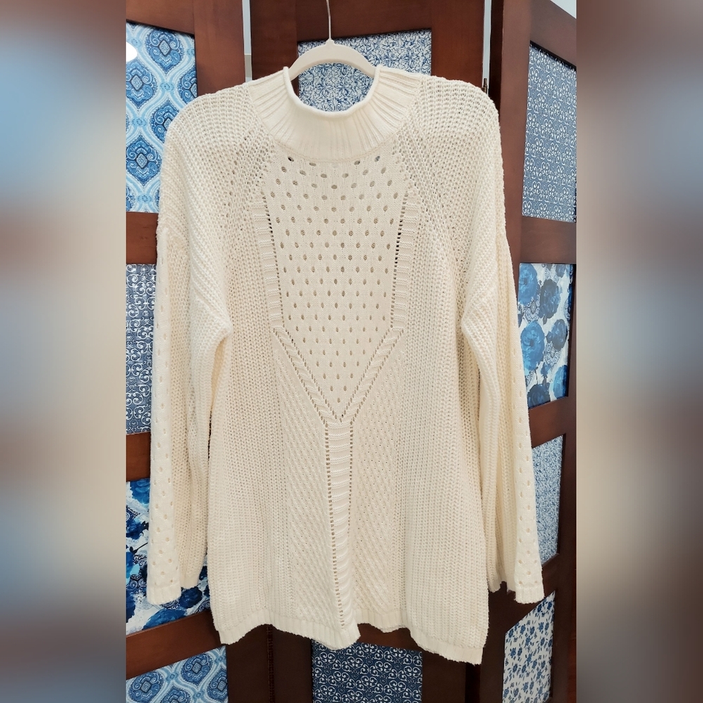 Workshop Sweater, NWT, Size L, Cotton, Creamy White, Fisherman Crewneck